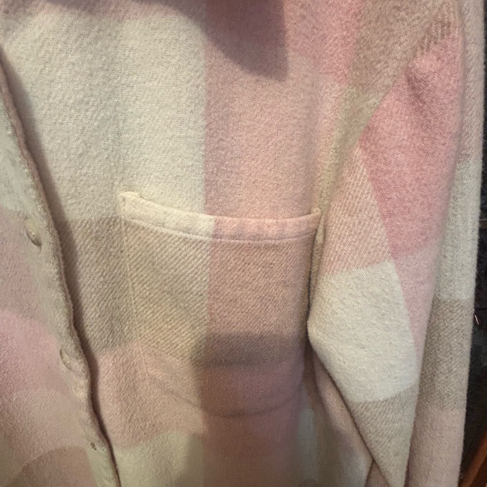 COLDWATER CREEK WOOL BLEND BUTTON DOWN SHIRT 22” PTP - Picture 7 of 13